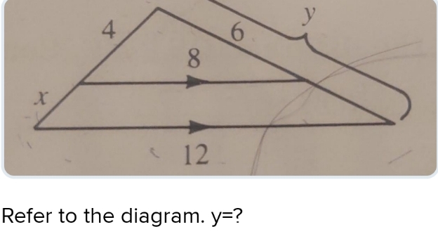 Refer to the diagram. y= ?