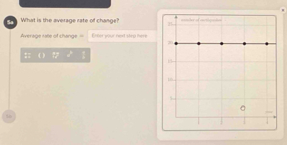 Sa What is the average rate of change? 
Average rate of change = Enter your next step here
5b