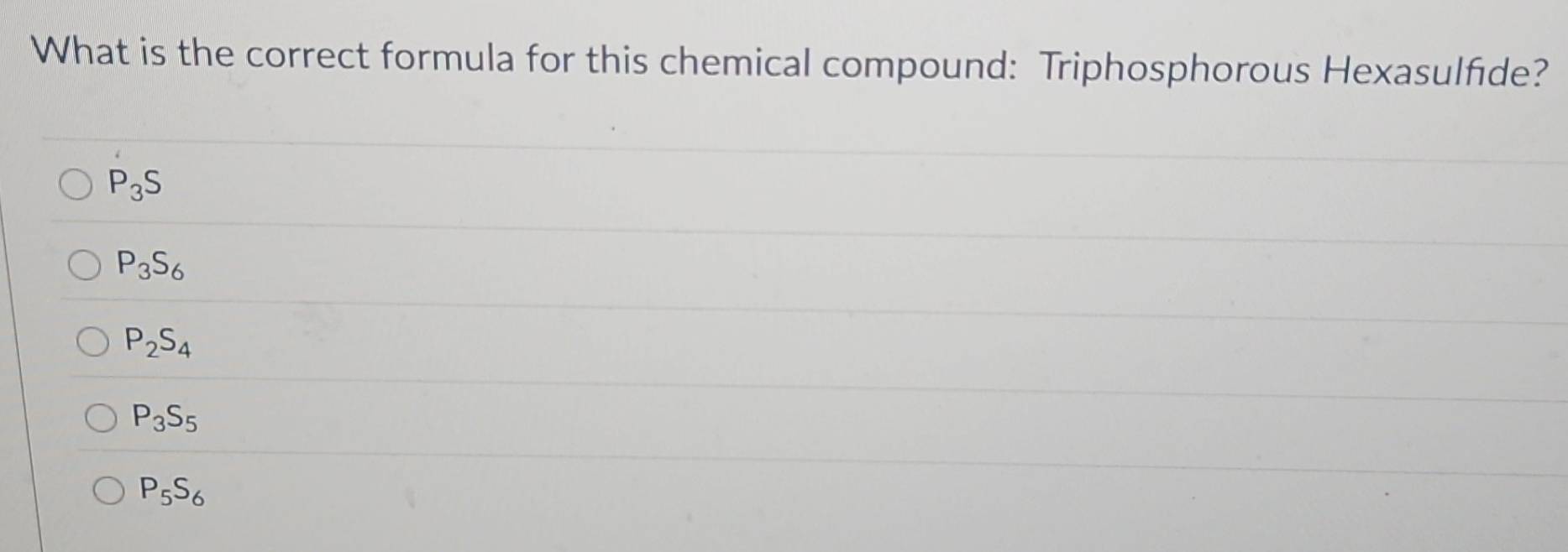 Solved: What is the correct formula for this chemical compound ...