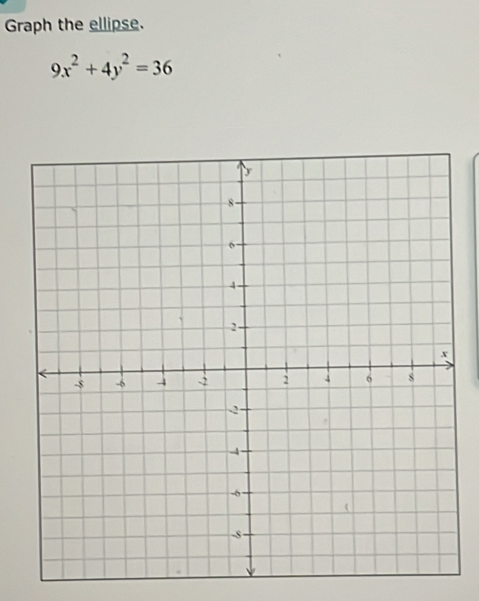 Graph the ellipse.
9x^2+4y^2=36