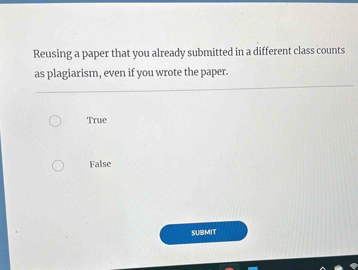 Solved: Reusing a paper that you already submitted in a different class ...