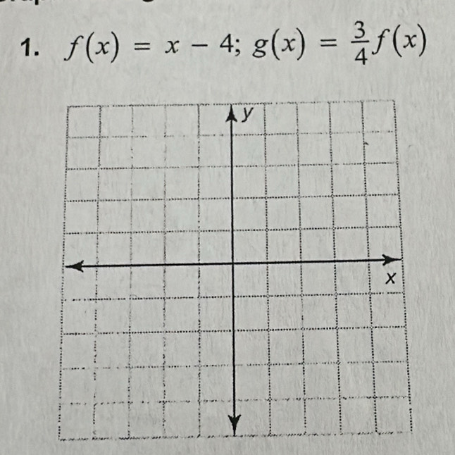 f(x)=x-4; g(x)= 3/4 f(x)