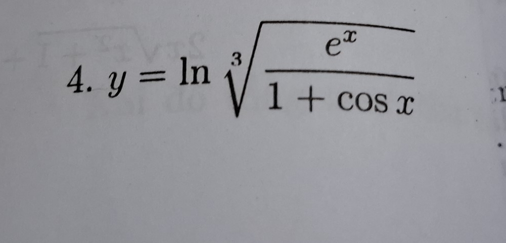 y=ln sqrt[3](frac e^x)1+cos x