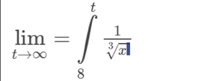 limlimits _tto ∈fty =∈t _8^(tfrac 1)(sqrt[3](x)^3)