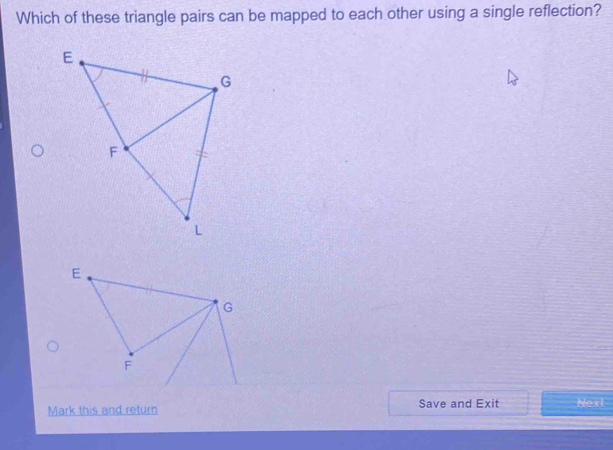 Solved: Which of these triangle pairs can be mapped to each other using ...