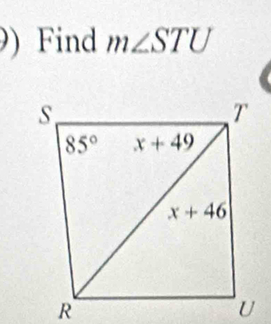 Find m∠ STU