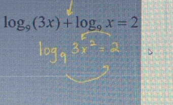 log _9(3x)+log _9x=2