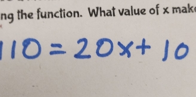 ng the function. What value of x mak