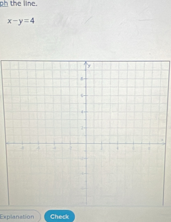 ph the line.
x-y=4
Explanation Check