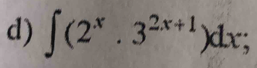 ∈t (2^x· 3^(2x+1))dx;