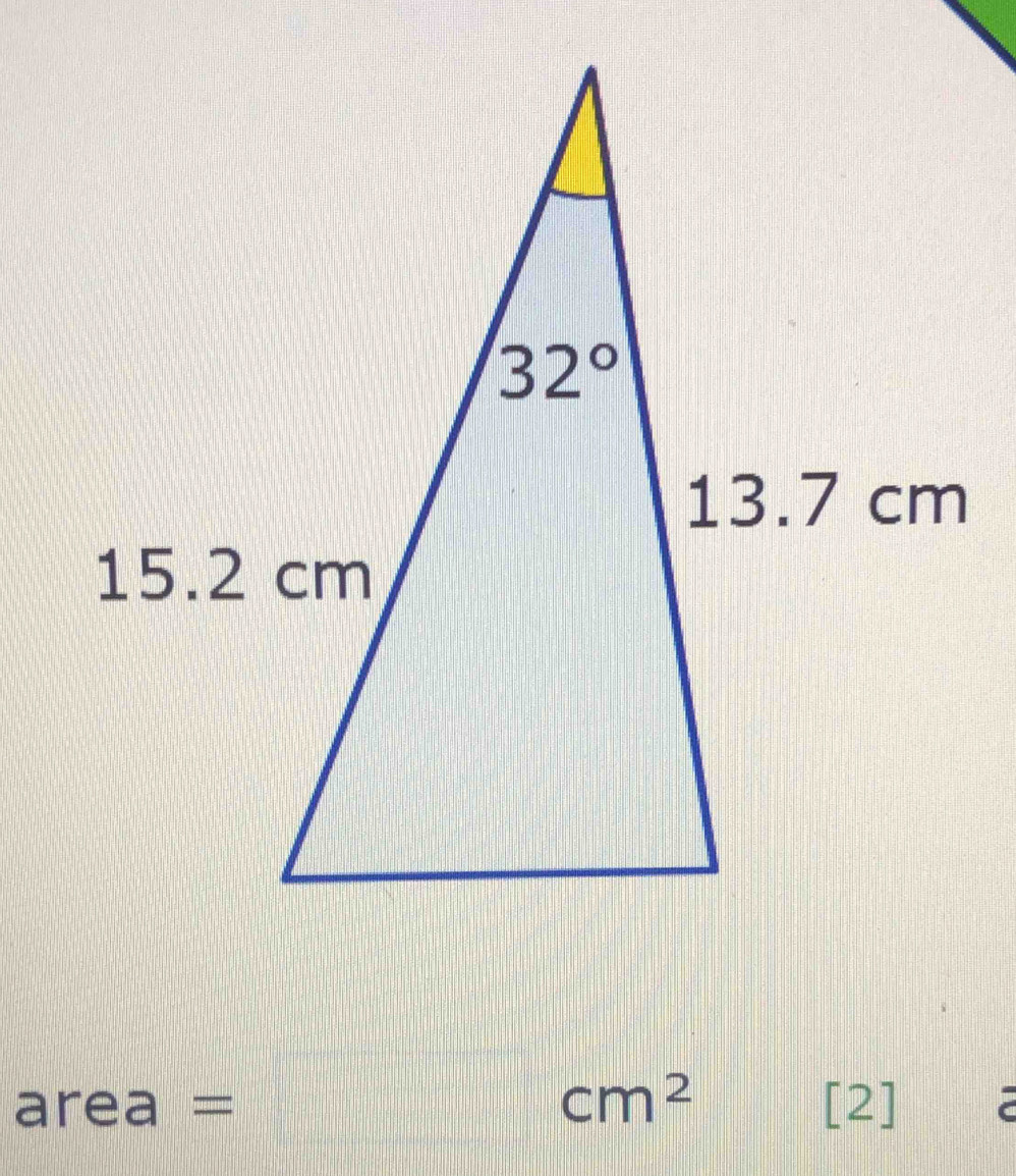 area = cm^2 [2] C