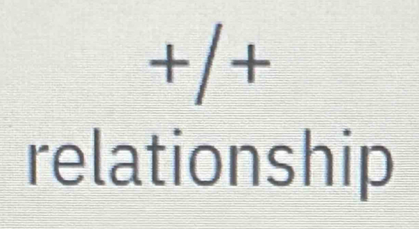 +/+ 
relationship