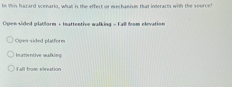 Solved: In this hazard scenario, what is the effect or mechanism that ...