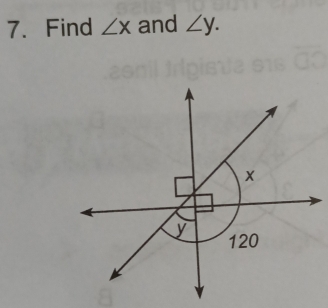 Find ∠ X and ∠ y.