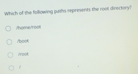 Solved: Which of the following paths represents the root directory ...