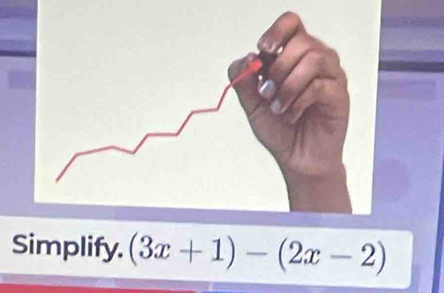 Simplify. (3x+1)-(2x-2)