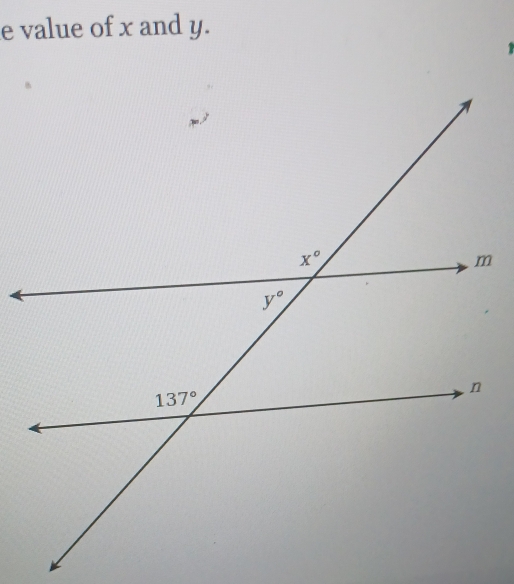 value of x and y.
1