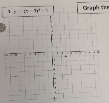 y=(x-3)^2-1 Graph the 
-