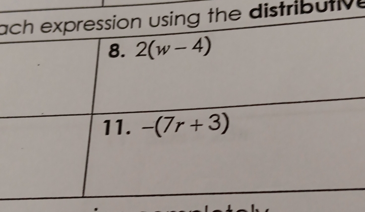 a the distributive