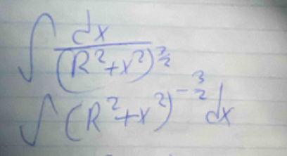 beginarrayr ∈t frac cx(R^2+x^2)^ 3/2 c(R^2+x^2)^- 3/2 dx