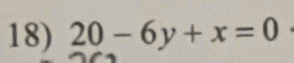 20-6y+x=0