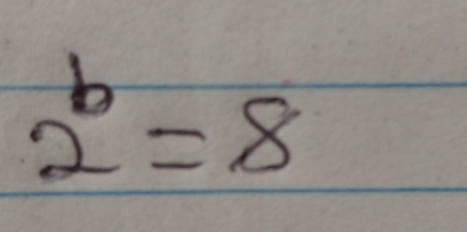 2^b=8