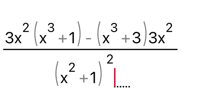 frac 3x^2(x^3+1)-(x^3+3)3x^2(x^2+1)^2□ 