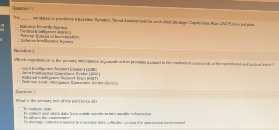 Solved: The _validates or produces a baseline Dynamic Threat Assessment ...
