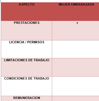 ASPECTO MUJER EMBARAZADA 
L 
REMUNERACION