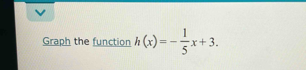 Graph the function h(x)=- 1/5 x+3.