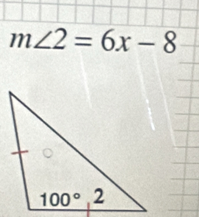 m∠ 2=6x-8