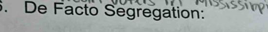 De Facto Segregation: