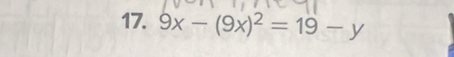 9x-(9x)^2=19-y