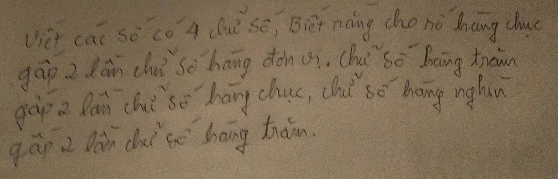 Uiet cai sè co A Cu² Sē, Biét nong cho no Zhang chuc 
gàp 2 lān chui sè hang don i. (hú`só baing town 
gep a Dan chi so hang chu, chǐ sē bang nghun 
gāo 2 Qàn dui sē dang train.