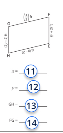 x= 11
_
y= 12
GH= _13
_
FG= _14_