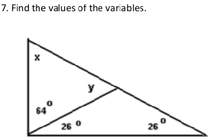 Find the values of the variables.