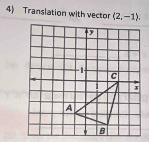 Translation with vector langle 2,-1rangle.