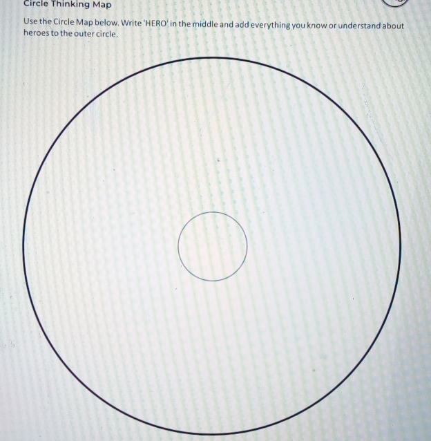 Solved: Circle Thinking Map Use the Circle Map below. Write 'HERO' in ...