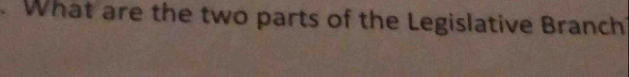 .What are the two parts of the Legislative Branch