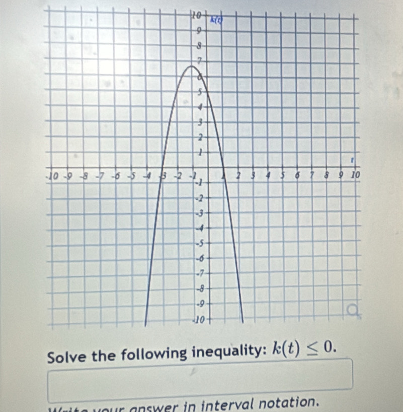 answer in interval notation.