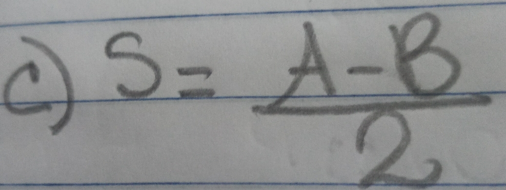 s= (A-B)/2 