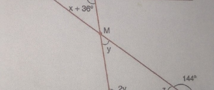 x+36°
M
y
144°
2v