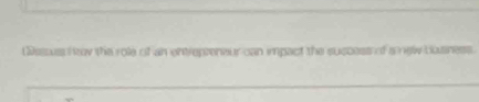 Cescuss H av the role of an entrepeneur can impact the success of s new bosness.