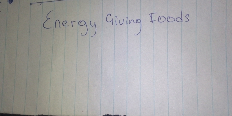 Energy Giving Foods