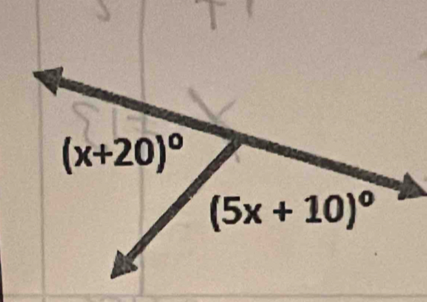 (x+20)^circ 
(5x+10)^circ 