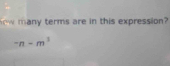 many terms are in this expression?
-n-m^3