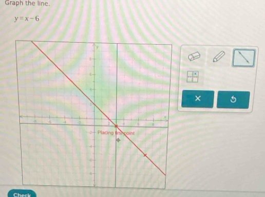 Graph the line.
y=x-6
× 
Check