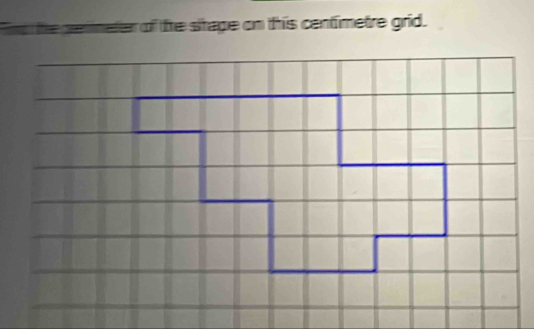 of the stape on this centimetre grid.