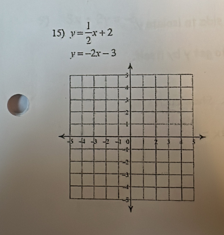 y= 1/2 x+2
y=-2x-3