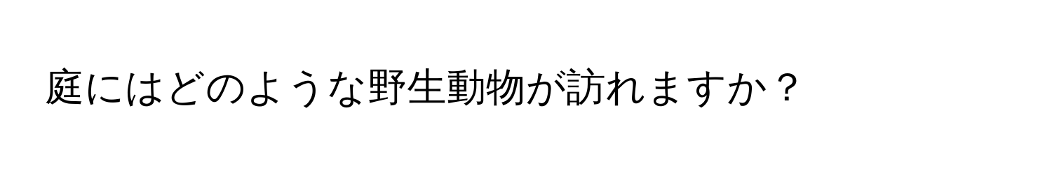 庭にはどのような野生動物が訪れますか？